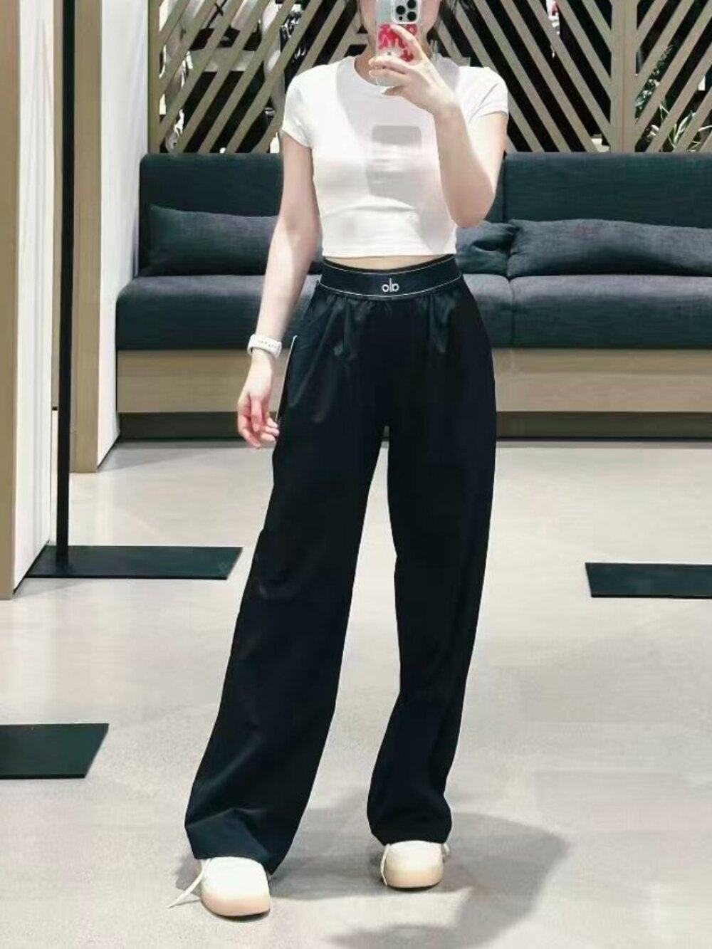 ✨NWT ALO Yoga Suit Up Trouser Black🥰Women's Versatile Wide Leg Pants (Regular）